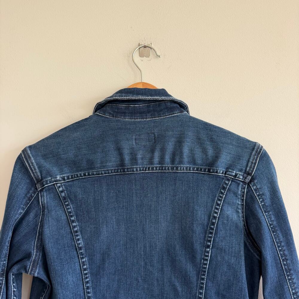 AG Adriano Goldschmied Robyn Slim Trucker Denim Jacket Dark Wash Blue M BW20567 - Picture 8 of 8